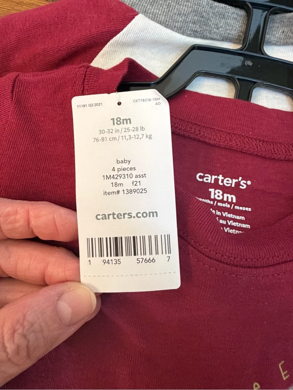 Carter's Boys 18 Months 4 Piece Matching Bodysuit Set, NWT
